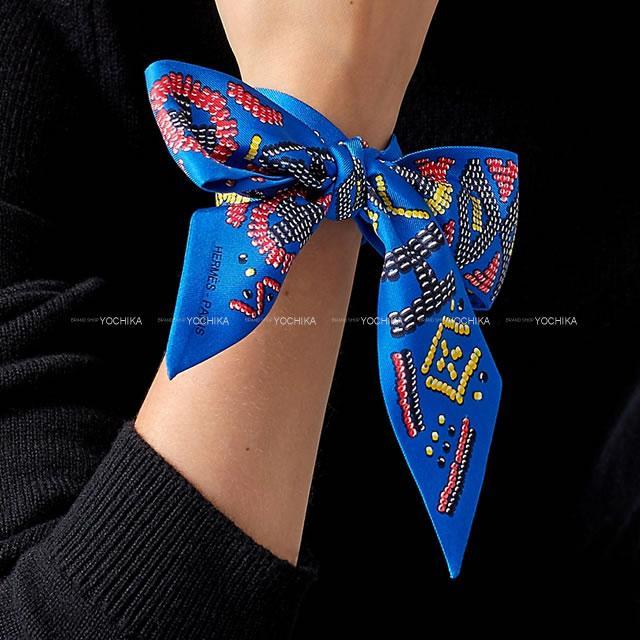 HERMES エルメス スカーフ ツイリー ケリーアンペルル ブルーロイヤル