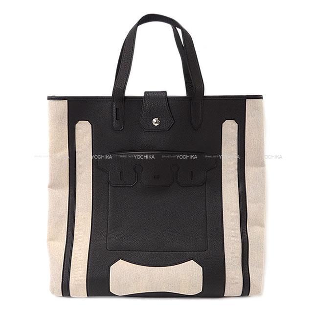 HERMES エルメス Petit h プティアッシュ "ムッシューB" 24番地のサーキットプリント くり抜き ビッグ トート