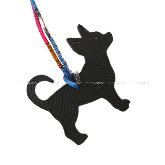 HERMES エルメス バッグチャーム プティアッシュ "チワワ 犬" テールバテュー/黒 トゴ/エプソン 新品