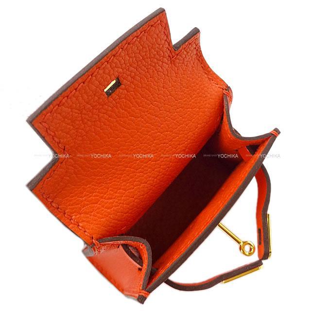 HERMES エルメス ミニミニ バッグチャーム ケリートゥイリー(ツイリー) カプシーヌ タデラクト ゴールド金具 新品