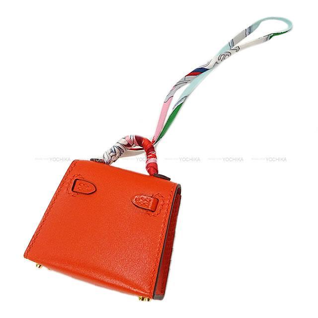 HERMES エルメス ミニミニ バッグチャーム ケリートゥイリー(ツイリー) カプシーヌ タデラクト ゴールド金具 新品