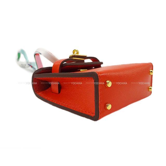 HERMES エルメス ミニミニ バッグチャーム ケリートゥイリー(ツイリー) カプシーヌ タデラクト ゴールド金具 新品