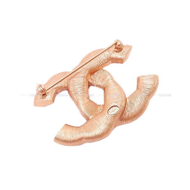 CHANEL シャネル ラインストーン ツイスト ココマーク ブローチ 大 B16C ローズゴールド金具 新品未使用