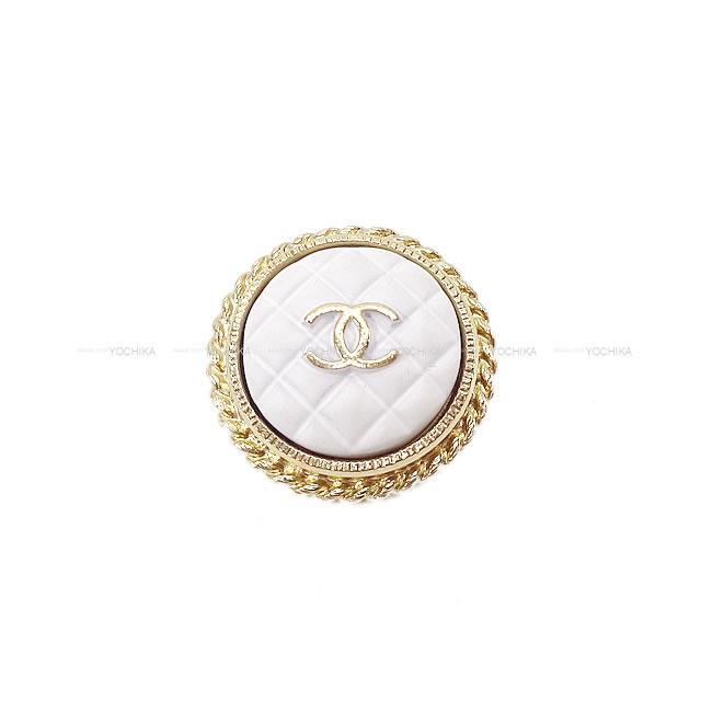 CHANEL シャネル チェーンアラウンド マトラッセ ココマーク ブローチ A19C 白 ゴールド金具 新品未使用