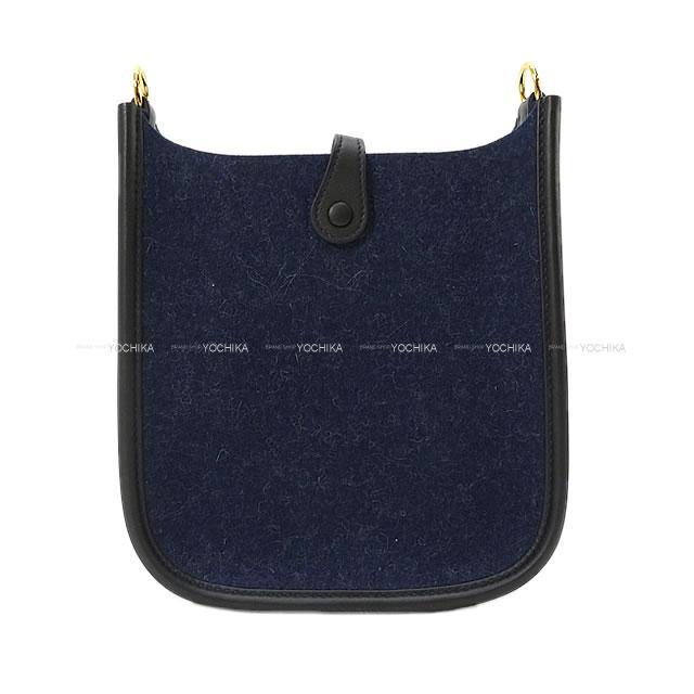 HERMES エルメス ショルダーバッグ ミニ エブリン エヴリン 16 TPM アマゾン ブルーニュイ/黒 フェルト