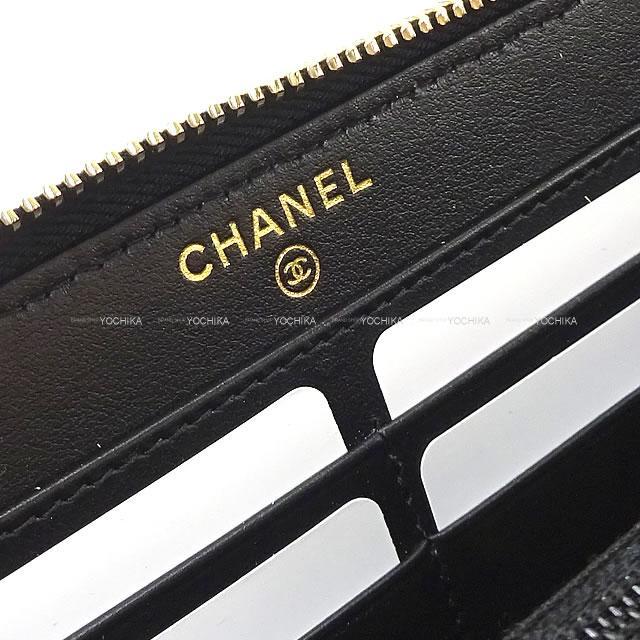 CHANEL シャネル 長財布 ドーヴィル ラウンド 長財布 ネイビー/黒 ...