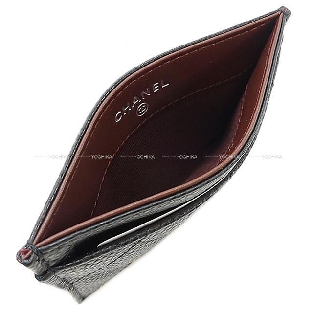 CHANEL シャネル マトラッセ  カードケース 黒/ボルドー キャビアスキン シルバー金具 A31510 新品