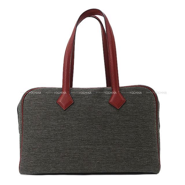 HERMES エルメス ヴィクトリア2 35 ルージュアッシュ/グレー トワルテクニック/トリヨン シルバー金具 新品未使用