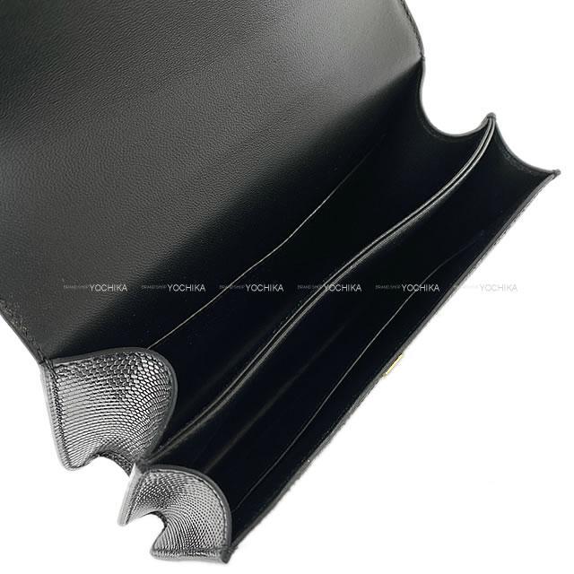 HERMES エルメス ショルダーバッグ コンスタンス 3 ミニ 18 黒(ブラック) リザード ゴールド金具 新品