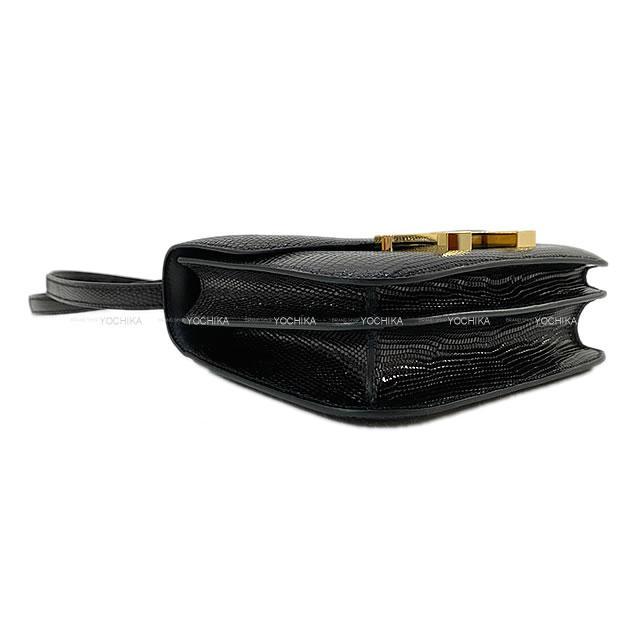HERMES エルメス ショルダーバッグ コンスタンス 3 ミニ 18 黒(ブラック) リザード ゴールド金具 新品