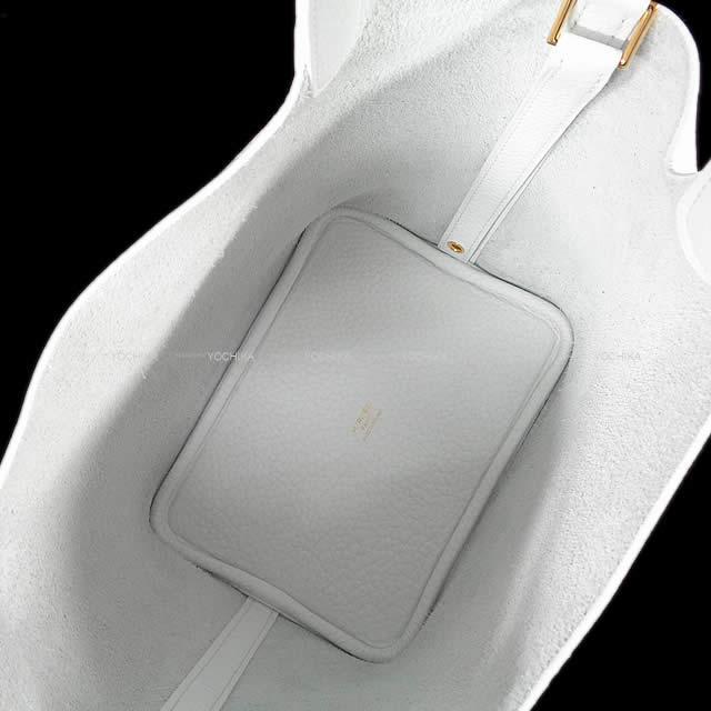 HERMES エルメス ハンドバッグ ピコタンロック 18 PM 白（ホワイト) トリヨン (内側起毛) ゴールド金具 展示新品