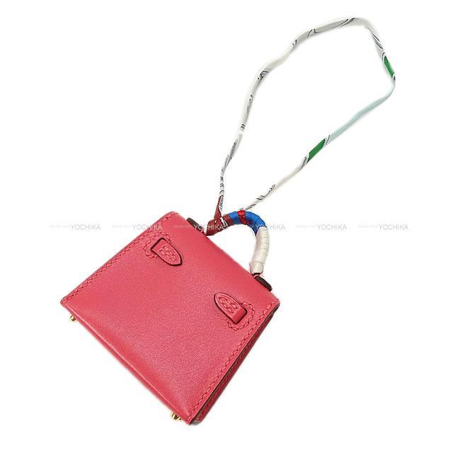 HERMES エルメス ミニミニ バッグチャーム ケリートゥイリー(ツイリー) ローズリップスティック タデラクト