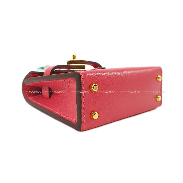 HERMES エルメス ミニミニ バッグチャーム ケリートゥイリー(ツイリー) ローズリップスティック タデラクト