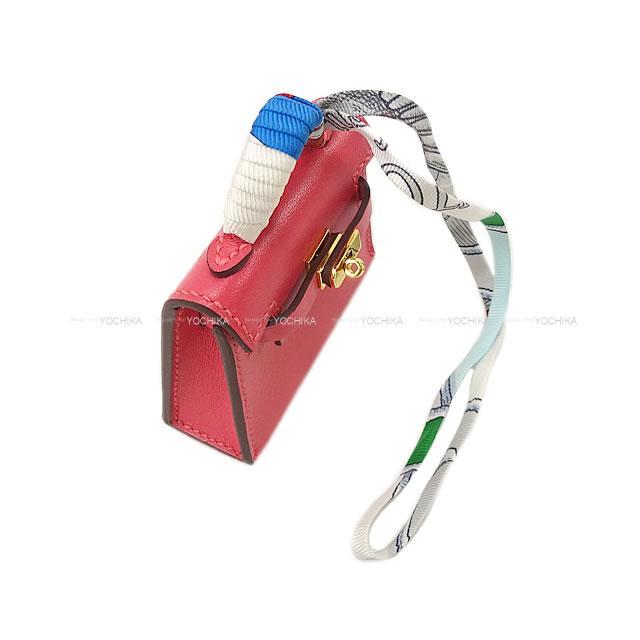 HERMES エルメス ミニミニ バッグチャーム ケリートゥイリー(ツイリー) ローズリップスティック タデラクト