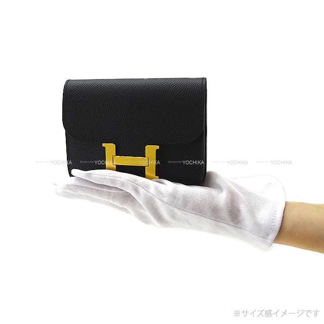 Hermes エルメス 財布 コンスタンススリム ウォレット ウェストポーチ 黒 ブラック エプソン ゴールド金具 新品