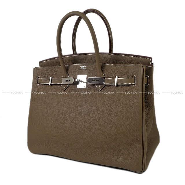 HERMES エルメス ハンドバッグ バーキン35 エトープ(エトゥープ) トリヨン シルバー金具 新品