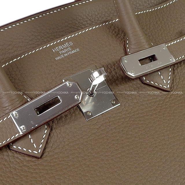 HERMES エルメス ハンドバッグ バーキン35 エトープ(エトゥープ) トリヨン シルバー金具 新品