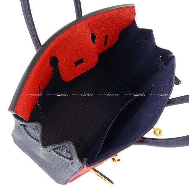 HERMES エルメス バーキン25 スペシャルオーダー ルージュドクー/ブルーニュイ トゴ ゴールド金具 新品