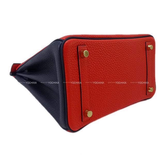 HERMES エルメス バーキン25 スペシャルオーダー ルージュドクー/ブルーニュイ トゴ ゴールド金具 新品