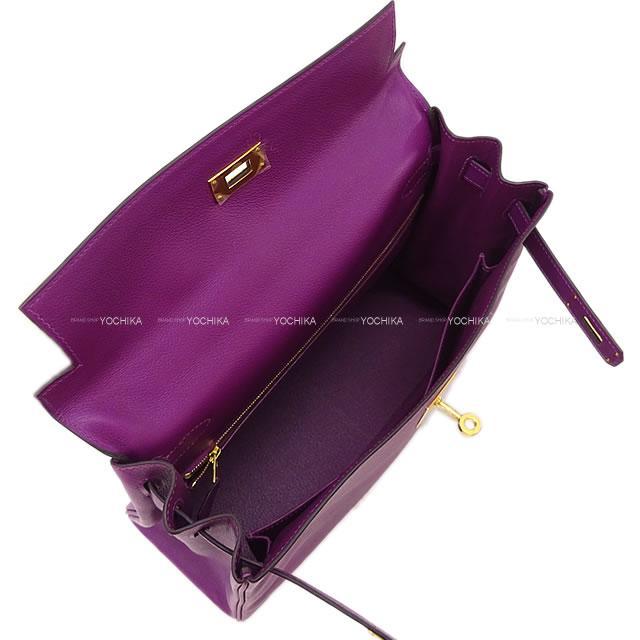 HERMES エルメス ハンドバッグ ケリー32 内縫い アネモネ エバーカラー ゴールド金具 新品