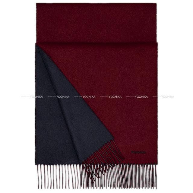 HERMES エルメス バイカラー マフラー レクトヴェルソ ルージュ  