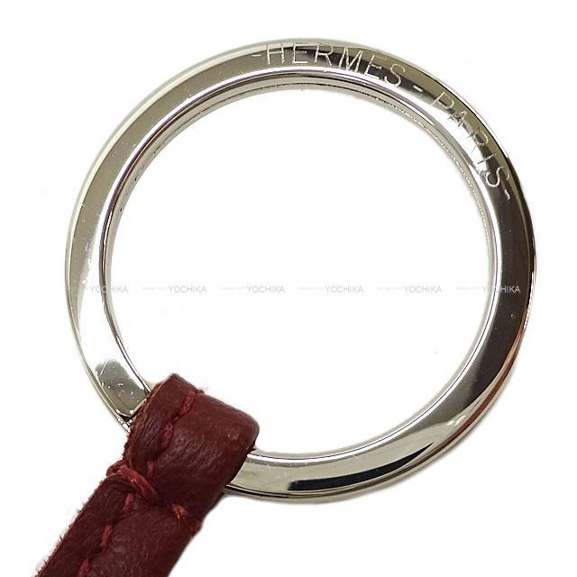 エルメス キーホルダー カルメン エトゥープ/シルバー金具 ラムスキン  