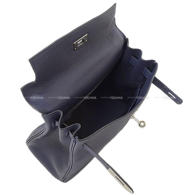 HERMES エルメス ハンドバッグ ケリー28 内縫い タッチ ブルーニュイ トゴ/クロコダイル アリゲーターマット