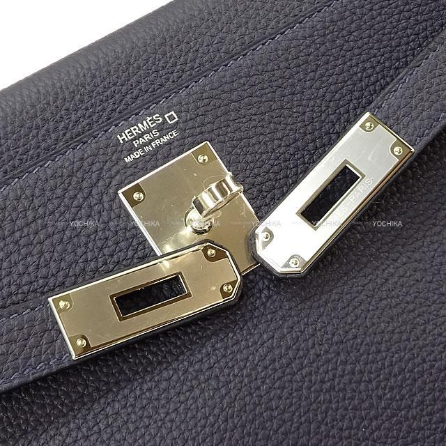 Hermes エルメス ハンドバッグ ケリー28 内縫い タッチ ブルーニュイ トゴ クロコダイル アリゲーターマット シルバー金具 新品