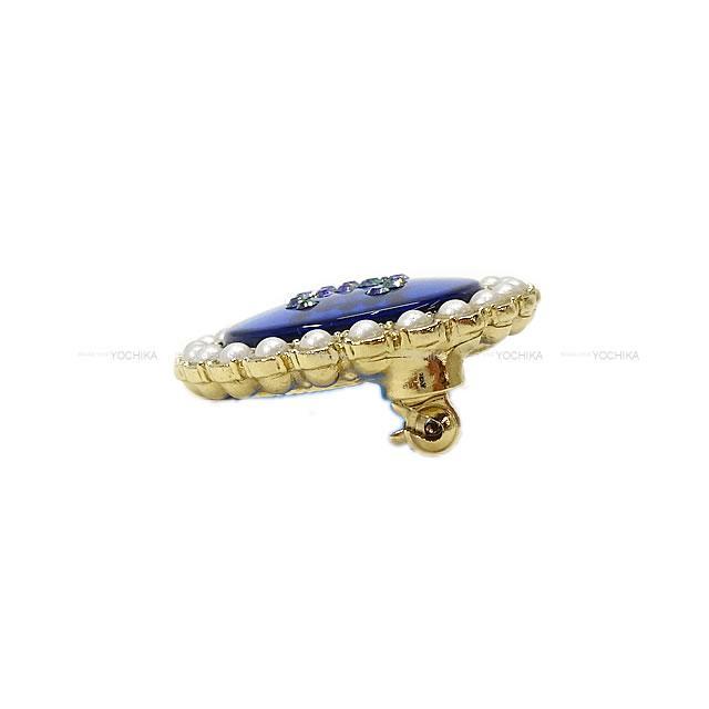 CHANEL シャネル パールアラウンド ラインストーンココマーク ラウンドブロー