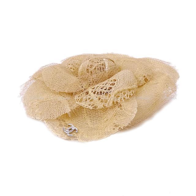 CHANEL シャネル レース カメリア ココマーク コサージュ ブローチ 