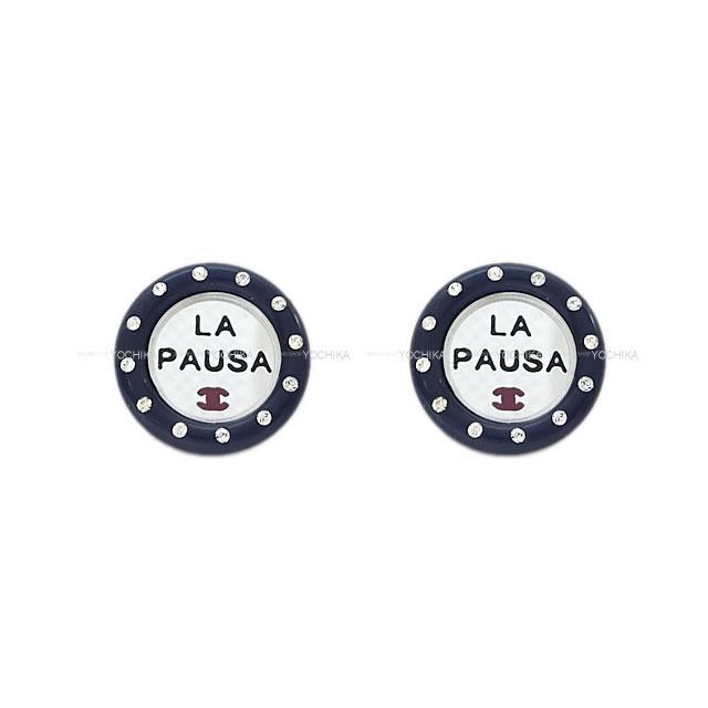 CHANEL シャネル LA PAUSA サークル ミラー ラインストーン ピア