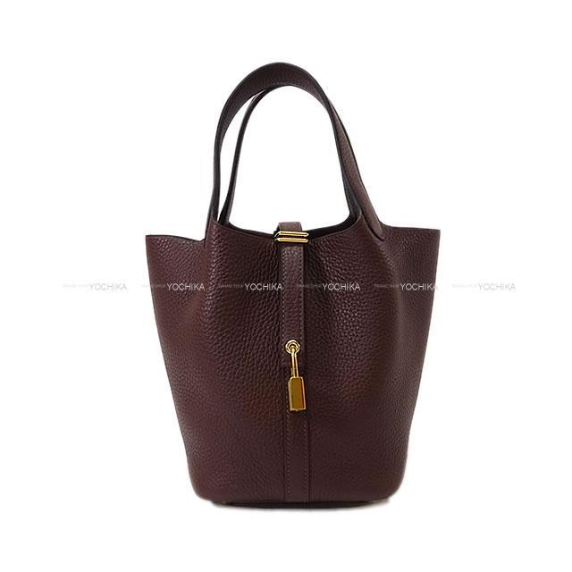 HERMES エルメス ハンドバッグ ピコタンロック 18 PM ハバナ トリヨン ゴールド金具 新品