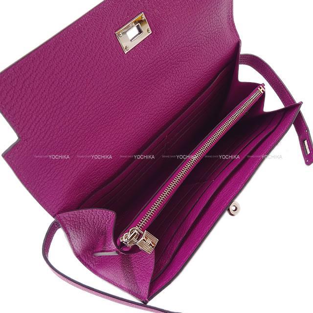 HERMES エルメス 財布 ケリーウォレット ローズパープル シェーブル シルバー金具 新品未使用