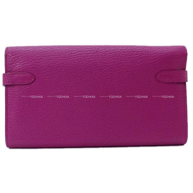 HERMES エルメス 財布 ケリーウォレット ローズパープル シェーブル シルバー金具 新品未使用