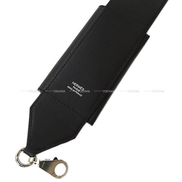 HERMES エルメス ショルダーストラップ "バンドリエール ケリーポケット 50mm" 85cm 黒(ブラック)  新品