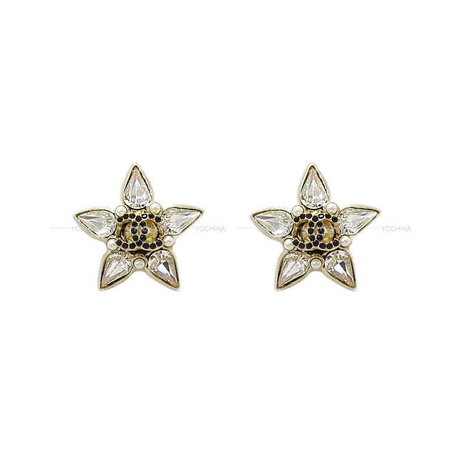 CHANEL シャネル ストラス スター ココマーク ピアス  ゴールド金具 C20A 新品未使用