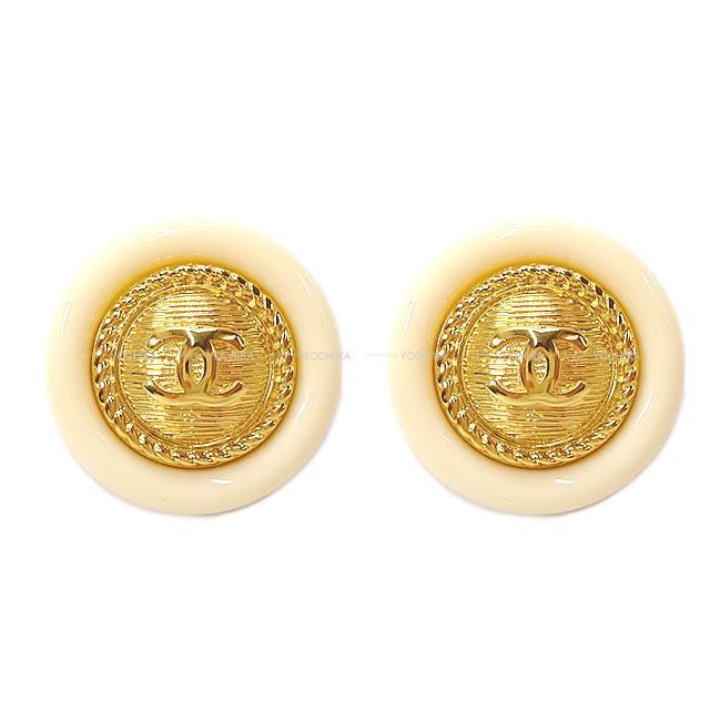 CHANEL シャネル ボタン風 ココマーク ピアス ゴールド金具 B18A 新品  