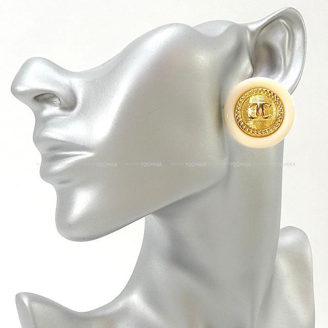 CHANEL シャネル ボタン風 ココマーク ピアス ゴールド金具 B18A 新品 