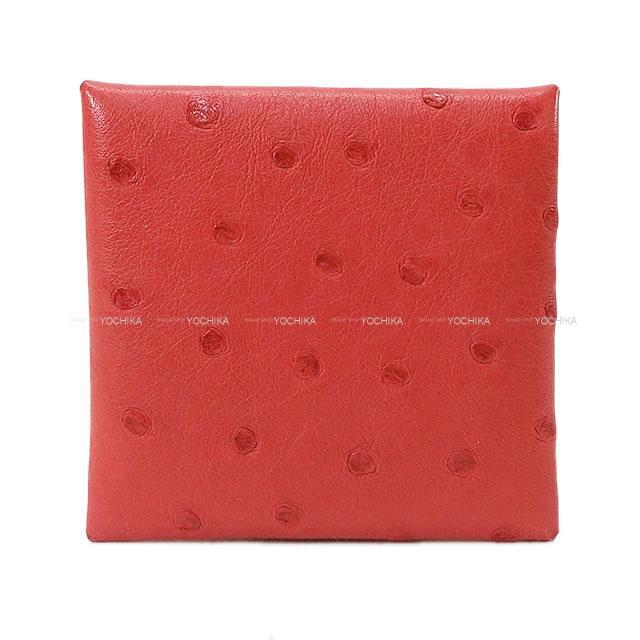 HERMES エルメス コインケース バスティア ブーゲンビリア オーストリッチ シルバー金具 新品未使用