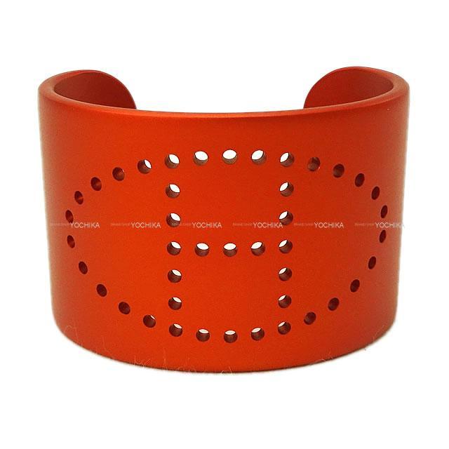 HERMES エルメス ブレスレット カフ バングル メタルマット エヴリン(エブリン) オレンジトロピーク