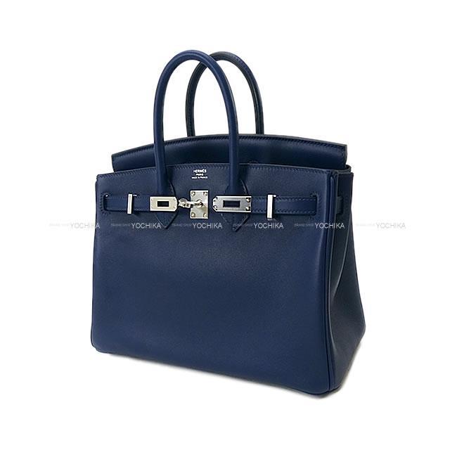HERMES エルメス ハンドバッグ バーキン25 ブルーネイビー スイフト シルバー金具 新品
