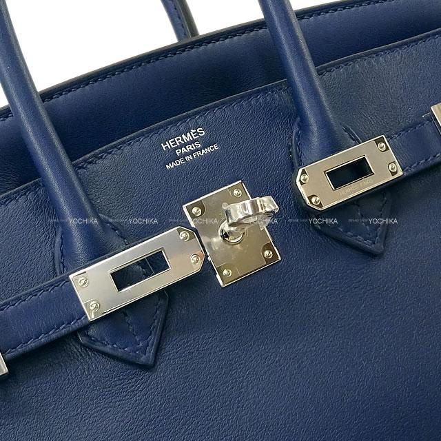 HERMES エルメス ハンドバッグ バーキン25 ブルーネイビー スイフト シルバー金具 新品