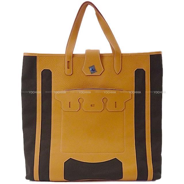 HERMES エルメス Petit h プティアッシュ "ムッシューB" バーキン くり抜き ポケット付 ビッグ トートバッグ