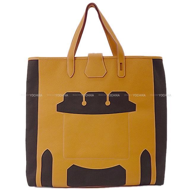 HERMES エルメス Petit h プティアッシュ "ムッシューB" バーキン くり抜き ポケット付 ビッグ トートバッグ