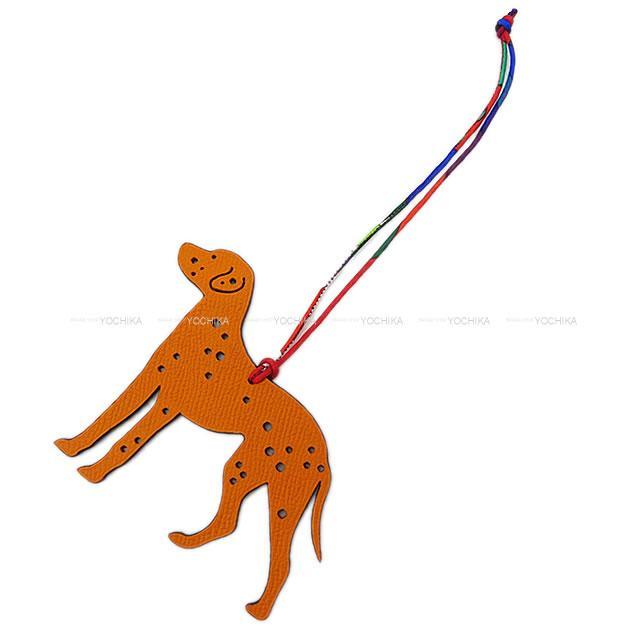 HERMES エルメス バッグチャーム プティアッシュ チャーム "ダルメシアン 犬" オレンジ/黒(ブ