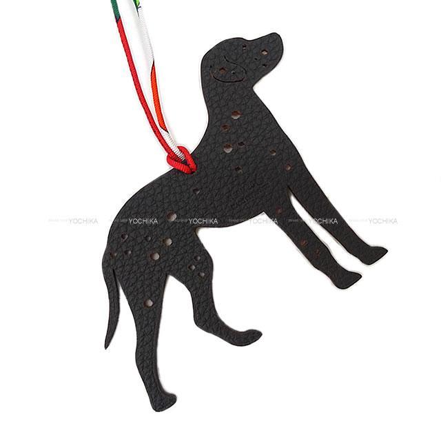 HERMES エルメス バッグチャーム プティアッシュ チャーム "ダルメシアン 犬" オレンジ/黒(ブ