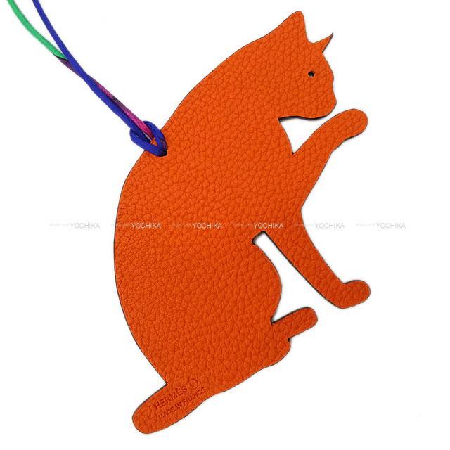 HERMES エルメス バッグチャーム プティアッシュ チャーム "キャット 猫" 黒