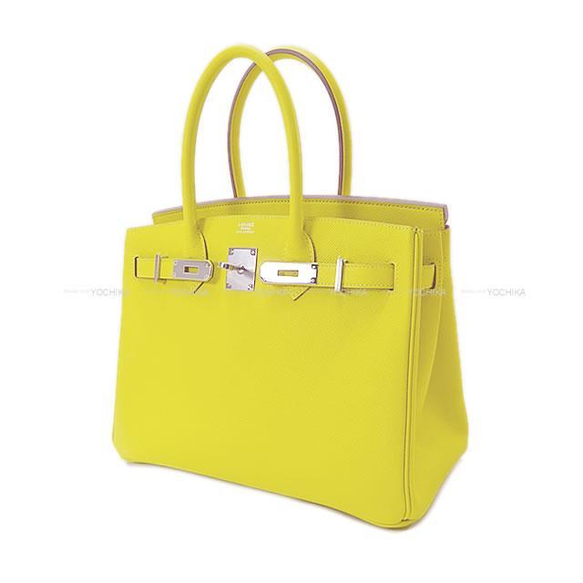 HERMES エルメス ハンドバッグ バーキン30 ライム エプソン シルバー金具 新品