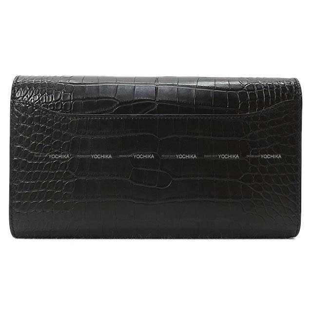 HERMES エルメス 長財布 コンスタンス ロング 黒(ブラック) クロコダイルアリゲーターマット シルバー金具 新品未使用