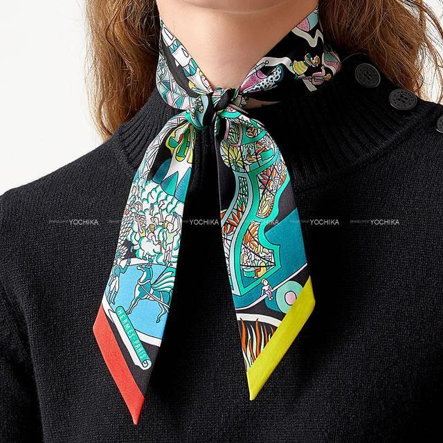 2020年 秋冬 HERMES エルメス スカーフ ツイリー 万国博覧会 黒  